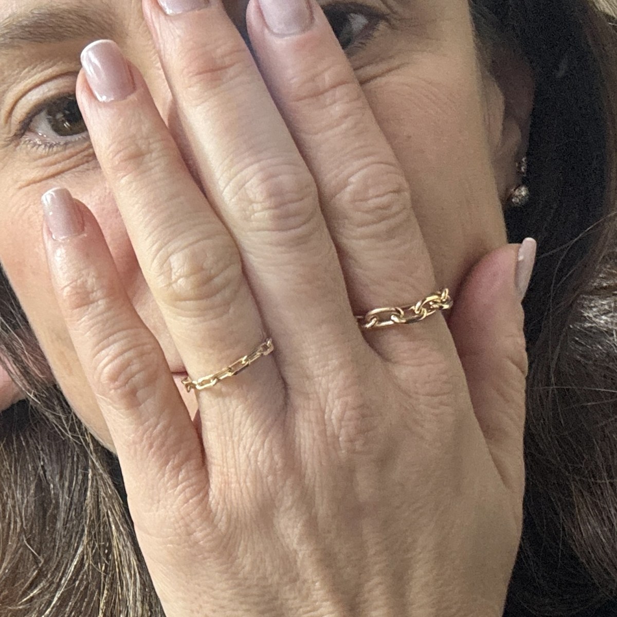 Anel Trama Forte Dourado