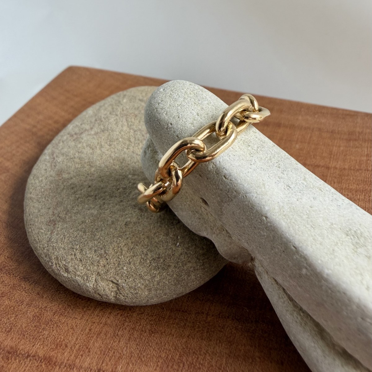 Anel Trama Forte Dourado