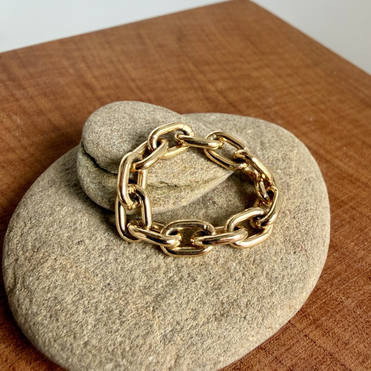 Anel Trama Forte Dourado