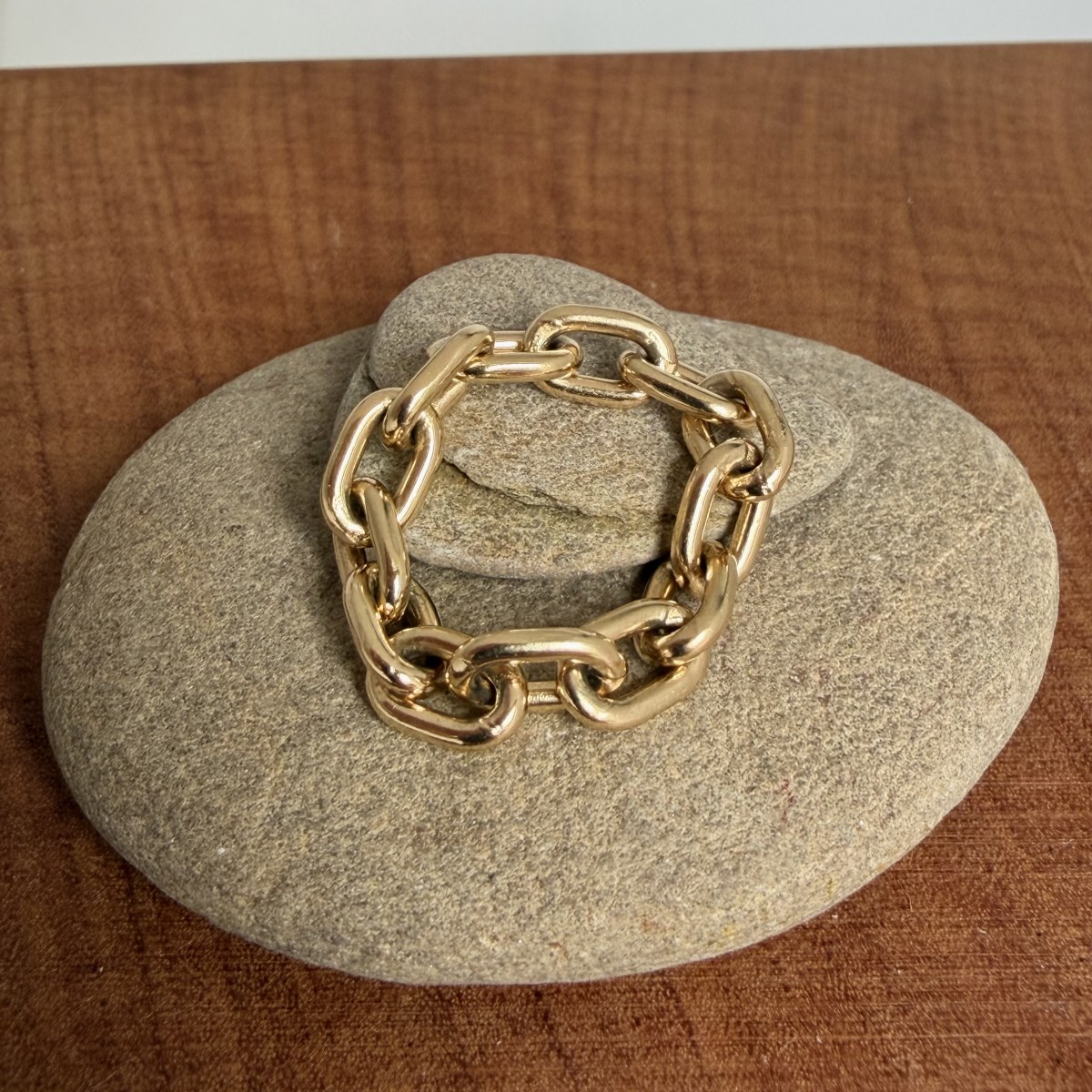Anel Trama Forte Dourado